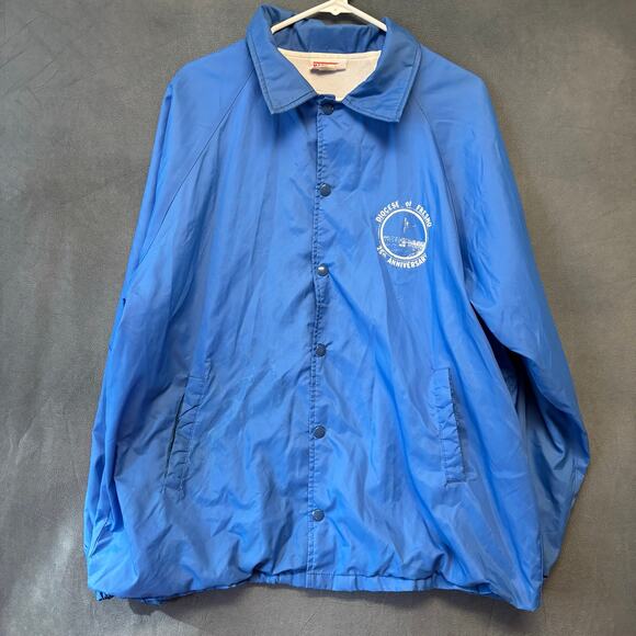 Vintage Hartwell Jacket Diocese of Fresno 25th Anniversary Blue Coach USA XXL - Picture 1 of 12